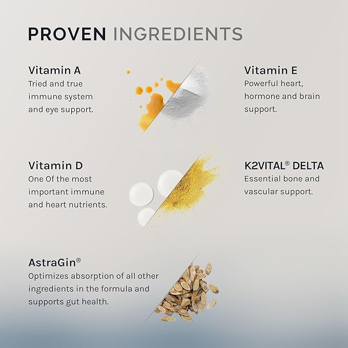 InfiniWell Defend Bone &amp Immune Support Supplement - Vitamin A D3 &amp K2 Supplement - Bioavailable Ingredients in Active Nutrient Forms - Aid Bone Strength Heart Health &amp More (60 Capsules