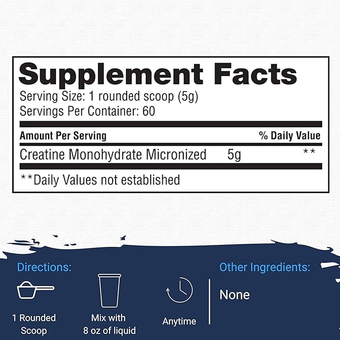 Gaspari Nutrition Pure Creatine Monohydrate 5g of Pure Creatine Boost Muscle and Size (Unflavored 60 Servings)
