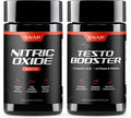 Snap Supplements Nitric Oxide Booster + Testo Booster Supplement Bundle for Men 90 Vegetarian Capsules Each