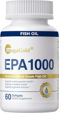 Fish Oil Omega 3 Supplements EPA 1000mg - Omega-3 Fatty Acids 1000mg Burpless Fish Oil for Men &amp Women Pure Concentrated Supplement - 60 Mini Softgels