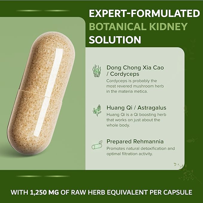 Dimmak Herbs Kidney Sure- Kidney Cleanse &amp Revitilization Tonic- Organic Herbal Support for Renal Health Urinary Tract Flow &amp Vitality- TCM Doctor Formulated Vegan- 400mg 100 Capsules
