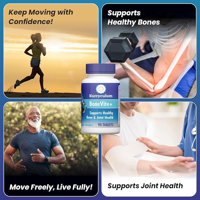 BoneVite+ Glucosamine Chondroitin MSM - Bone &amp Joint Wellness with Green Lipped Sea Mussel Devil's Claw &amp Boron - Knee Hip Back Wellness - Non-GMO Gluten Free - 90 Tablets