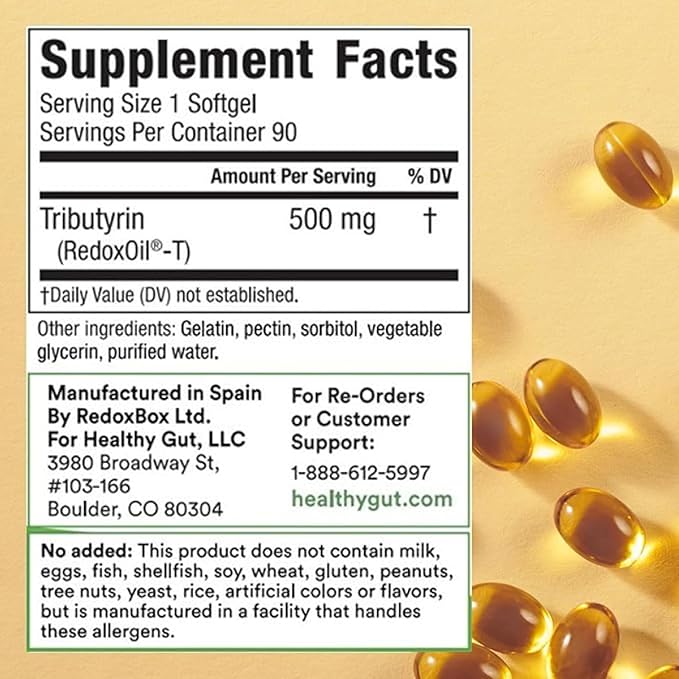 Healthy Gut HoloImmune 30 Capsules Tributyrin-X 90 Softgels HCL Guard 120 Capsules and HoloZyme 180 Capsules