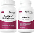 FertilAid for Women &amp Ovaboost Combo Female Fertility Supplement &amp Natural Fertility Vitamin with Myo-Inositol Vitex &amp Vitamins to Support Ovulation Cycle Regularity &amp Egg Quality