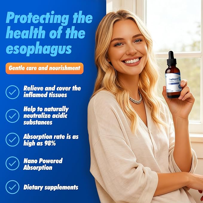 Power Esophageal Drops: Containing Slippery Elm Bark Zinc L-Carnosine L-Glutamine and Aloe Extract - Non-GMO and Dairy-Free - Relieves Digestive Discomfort and Reduces Acid Reflux 1pcs