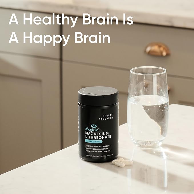 Sports Research Cognitive Health Pack Triple Strength Omega 3 Fish Oil w/EPA &amp DHA Fatty Acids from Wild Alaskan Pollock &amp Magtein Magnesium L-Threonate Supports Memory Focus Sleep &amp Moo