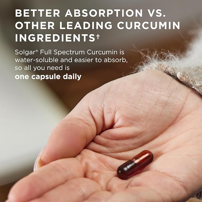 Solgar Full Spectrum Curcumin - 60 LiCaps Pack of 2 - Superior Absorption - Brain Joint &amp Immune Health - Non-GMO Vegan Gluten Free Dairy Free - 120 Total Servings