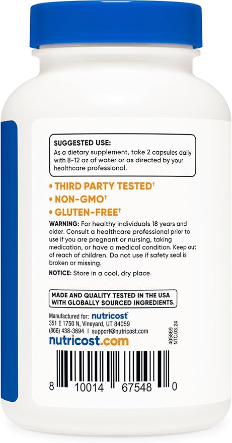 Nutricost Quercetin with Bromelain 880mg Quercetin + 165mg Bromelain Per Serving 120 Capsules 60 Servings (2 Caps Per Serving) - Vegetarian Non-GMO &amp Gluten Free