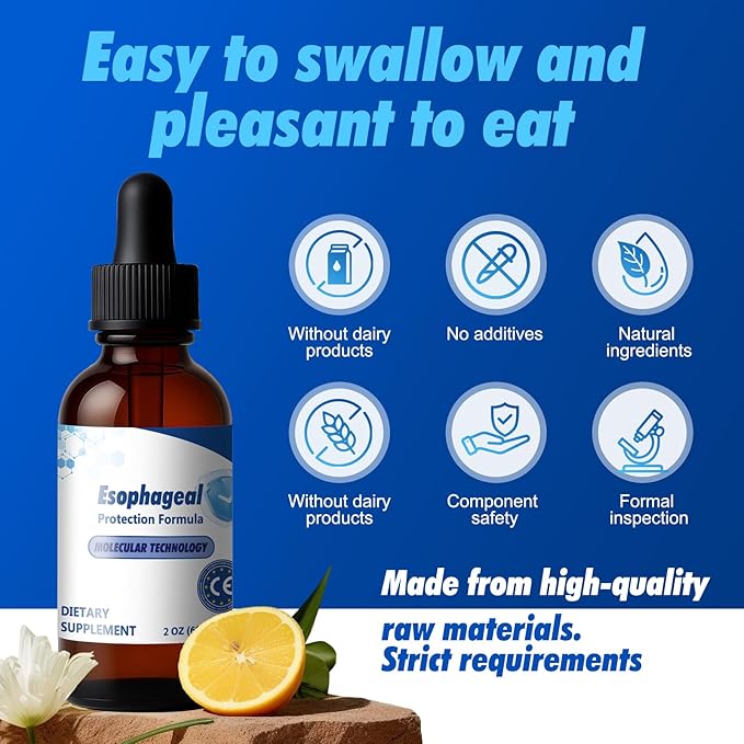 Power Esophageal Drops: Containing Slippery Elm Bark Zinc L-Carnosine L-Glutamine and Aloe Extract - Non-GMO and Dairy-Free - Relieves Digestive Discomfort and Reduces Acid Reflux 1pcs