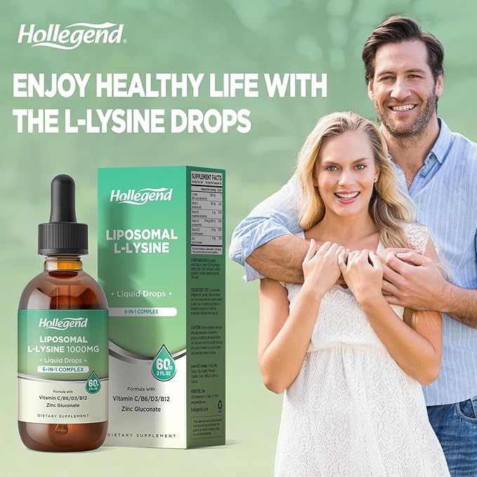 Liposomal L-lysine &amp Quercetin 1000MG Liquid Drops Immunity &amp Overall Health