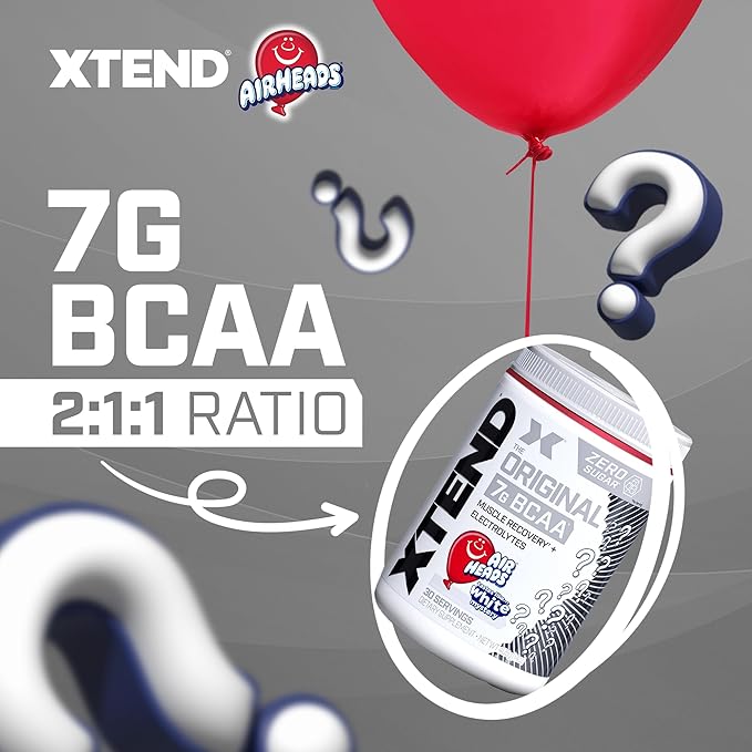 Scivation Xtend XTEND Original BCAA Powder Airheads Candy Flavor 7g BCAA and 2.5g L-Glutamine Sugar Free Post Workout Muscle Recovery Drink with Amino Acids for Men &amp Women 30 Servings