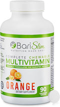 BariSlim Complete Chewable Bariatric Multivitamin Tablets - 45 mg Iron - Bariatric Vitamin &amp Supplement for Post Bariatric Surgery Including Gastric Bypass &amp Gastric Sleeve | Orange | 90 Table