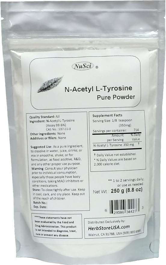 N-Acetyl L-Tyrosine 250g (8.8 oz) Pure Powder AJI Quality Better Bioavailability Energy Ingredient