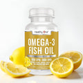 Omega 3 Fish Oil 2000mg - 1400mg EPA &amp DHA Fatty Acids - Cholesterol - LDL HDL - Blood Pressure - Circulation - Heart Health - Triple Distilled No Fillers or Mercury - Real Lemon Flavor - 120 Soft
