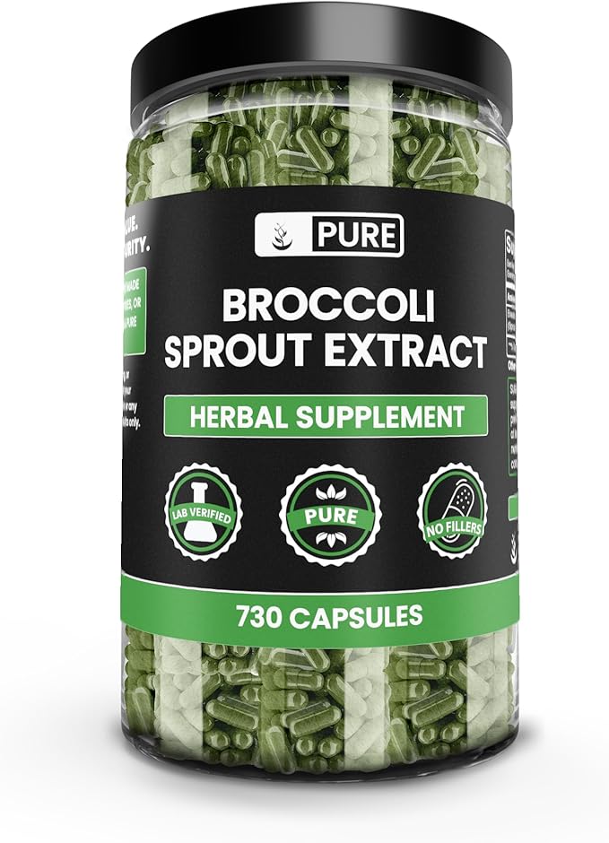 PURE ORIGINAL INGREDIENTS Broccoli Extract (730 Capsules) No Magnesium Or Rice Fillers Always Pure Lab Verified