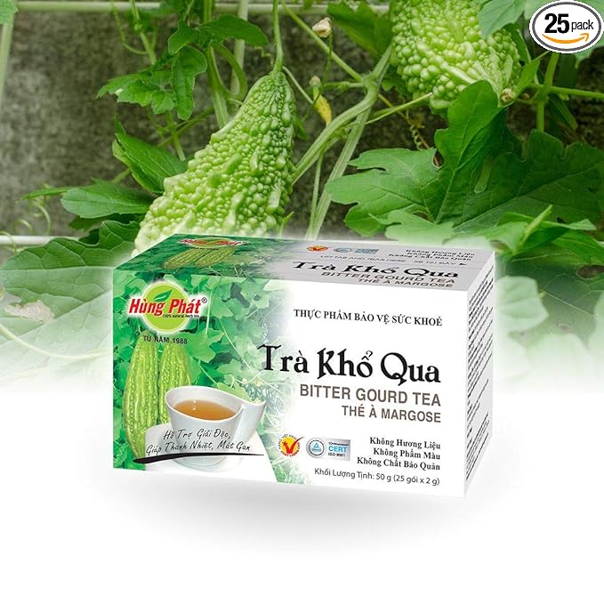 02Boxes (25 Teabags/box x 2g) - Bitter Melon Tea Hung Phat - Tra Kho Qua Hung Phat