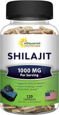 aSquared Nutrition Shilajit 1000mg - 120 Capsules - Pure Shilajit Extract Supplement and Powder Complex Pills - Natural Humic &amp Fulvic Acid &amp Trace Minerals - Alternative to Resin &amp Drops
