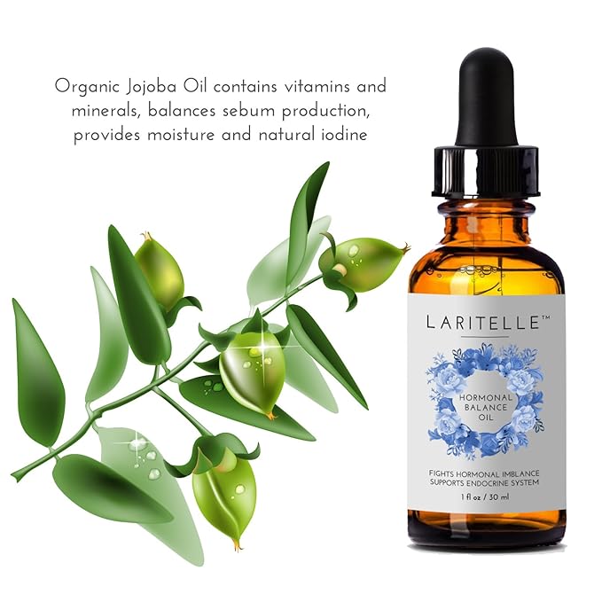Laritelle Organic Hormonal Balance &amp Thyroid Support Treatment 1 oz | Fights Hormonal Imbalance Supports Endocrine System| Normalizes Hormonal Imbalances of The Thyroid | Rejuvenating Age Defyin