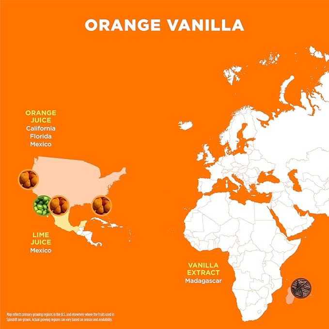 Spindrift Orange Cream Float Orange Vanilla Soda Made with Real Squeezed Fruit 12 Pack Case