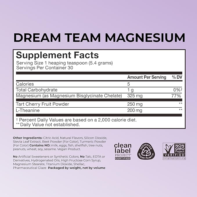 HUM Nutrition Flatter Me Fiber + Dream Team Magnesium Powder Bundle – Digestive Support Fiber &amp Magnesium Bisglycinate Drink Mix with L-Theanine &amp Tart Cherry Cherry Lemon 2-Product Wellness