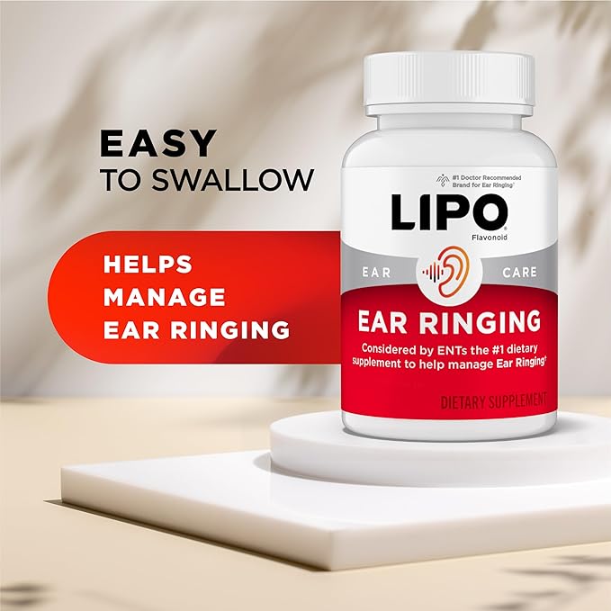 Lipo Flavonoid Ear Ringing - Doctor-Recommended for Ringing Ears – Clinically Proven Lemon Bioflavonoid Complex with Vitamins C B1 B2 B6 B12 &amp Calcium - 100 Caplets