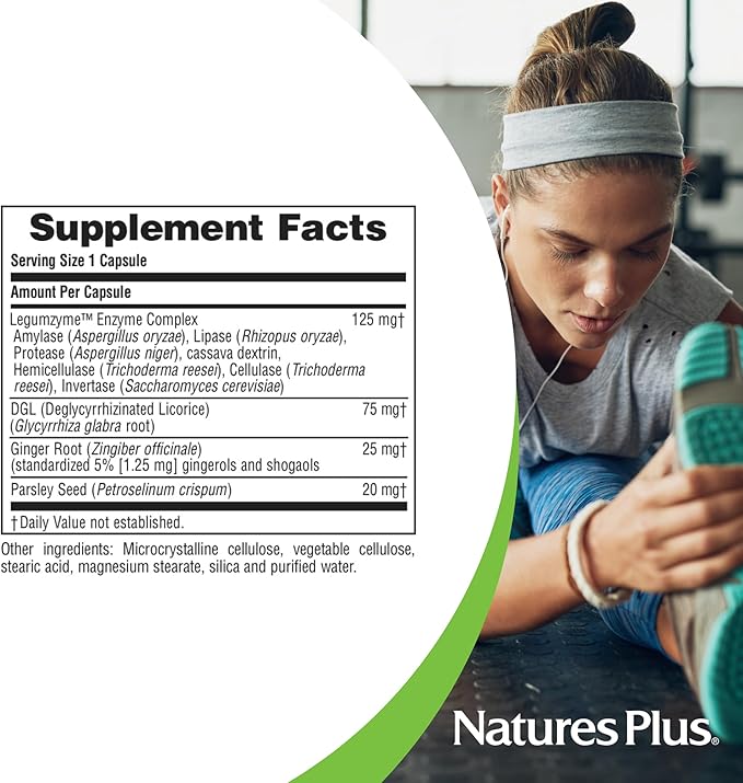 NaturesPlus Say Yes to Beans - 60 Capsules Pack of 2 - Helps Reduce Gas Bloating Stomach Upset &amp Digestive Discomfort - Supports Healthy Digestion for Fiber-Rich Meals - Vegan - 120 Total Servi