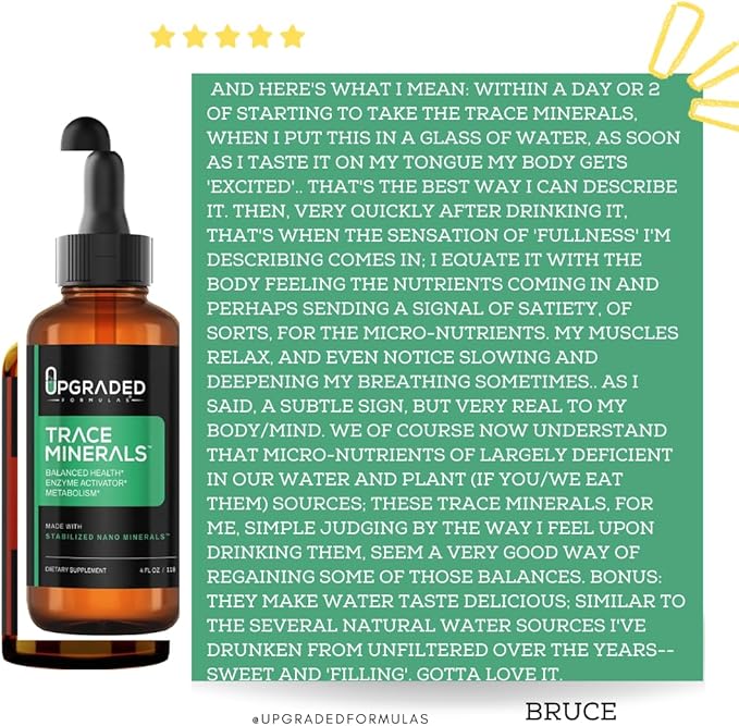 Upgraded Formulas Trace Minerals with Liquid Nano Minerals - Balanced Health Enzyme Activator and Metabolism - Paleo Vegan (4 Fluid Ounces)