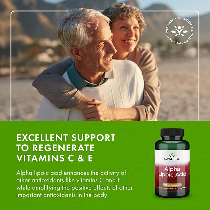 Swanson Alpha Lipoic Acid Antioxidant Supplement for Adults Seeking Free Radical Defense and Cellular Protection - 300 mg (120 Vegan Capsules)