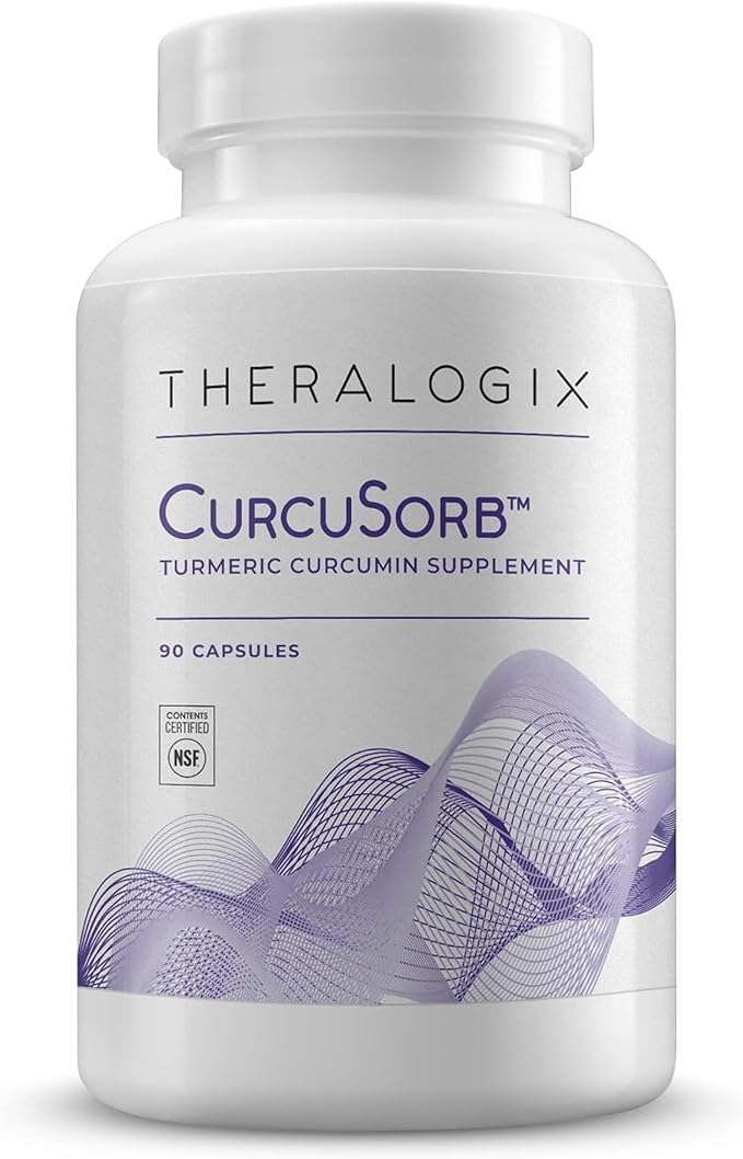 Theralogix CurcuSorb Turmeric Curcumin Supplement - 90-Day Supply - High-Absorption Turmeric Curcumin - Supports Brain Heart Immune &amp Joint Health - Aids Healthy Aging - NSF Certified - 90 Capsu