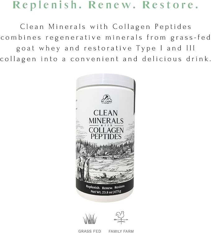 Mt. Capra Clean Minerals with Collagen Peptides and Clean Whole Protein + Minerals &amp Probiotics