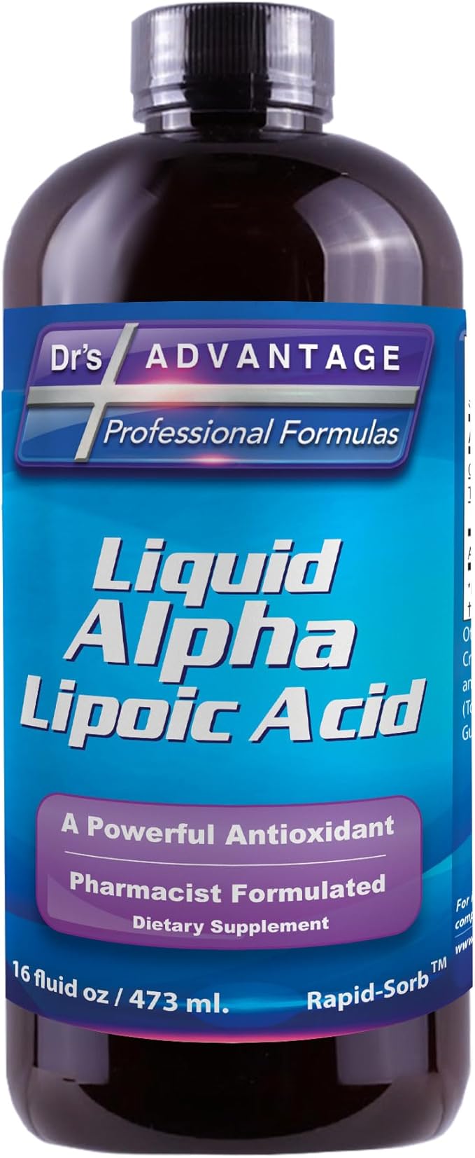 DRS Advantage Alpha Lipoic Acid - Liquid Dietary Supplement with 50mg ALA per Serving - Packed with Antioxidants - Pharmacist Formulated Rapid-Sorb Technology for Nutrient Absorption - 16 fl. oz.