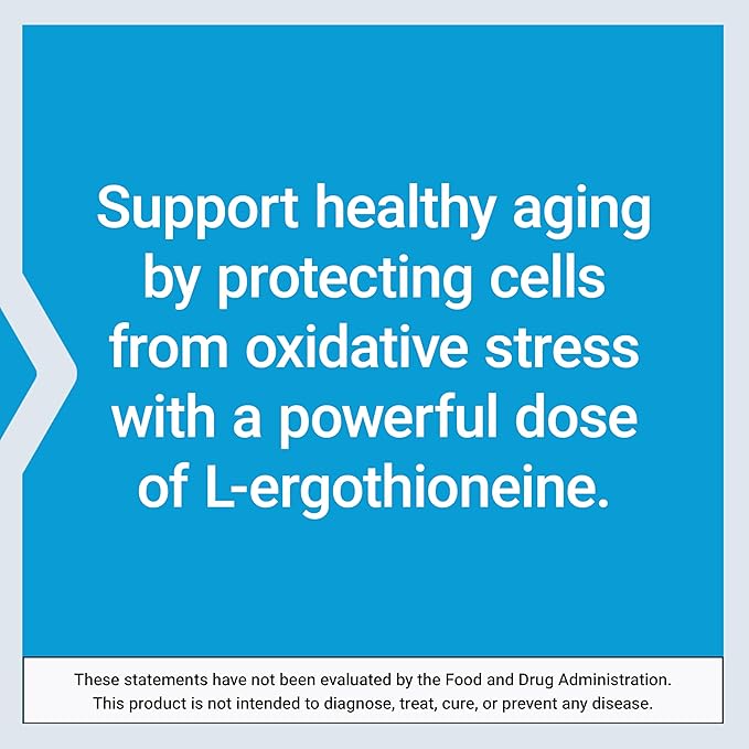 Life Extension Mega L-Ergothioneine Healthy Aging Amino Acid antioxidant Powerful 25 mg dose L-ergothioneine Gluten-Free Non-GMO Vegetarian 30 Capsules