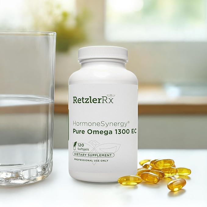 HormoneSynergy Omega 1300 EC Fish Oil Softgels - High-Strength Omega 3 Supplement with Enhanced Absorption - IFOS Verified Enteric Coated 600mg EPA 260mg DHA - 60 Count