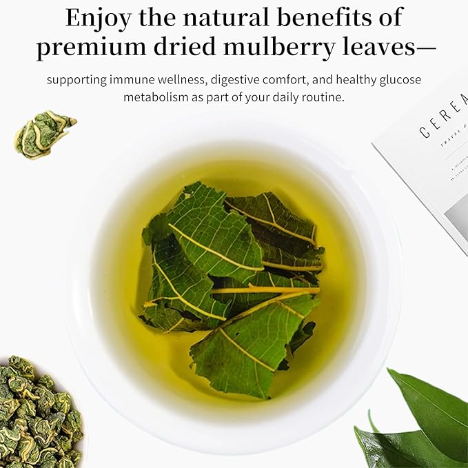 Baihuatang Natural Dried Mulberry Leaf 200g/7.05oz Premium Mulberry Leaves (桑叶茶) Sun-Dried Sugar-Free Caffeine-Free No Additive