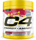 C4 Energy + Aminos Powder Jolly Rancher Cherry 5g BCAAs &amp EAAs for Muscle Recovery 3 Electrolytes for Hydration 100mg Natural Caffeine Pre Workout Zero Sugar 30 Servings