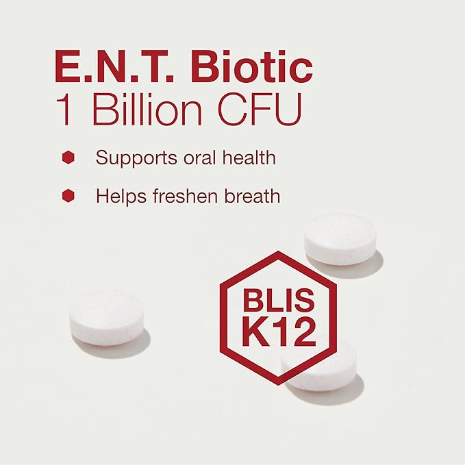 PROTOCOL FOR LIFE BALANCE E.N.T. Biotic - Probiotic Lozenge - Oral &amp Throat Health* - 1 Billion CFU - Immune Support* - Refrigerate for Live Bacteria - Nut &amp Soy Free - 60 Lozenges
