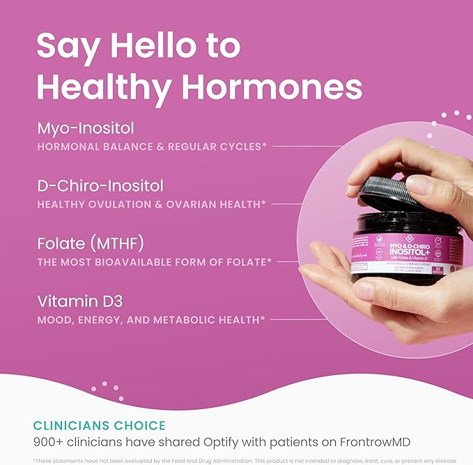 Premium Inositol Supplement - Myo-Inositol and D-Chiro Inositol Powder Plus Folate and Vitamin D - Ideal 40:1 Ratio - Hormone Balance &amp Healthy Ovarian Support for Women - Vitamin B8 - 30 Day Supp