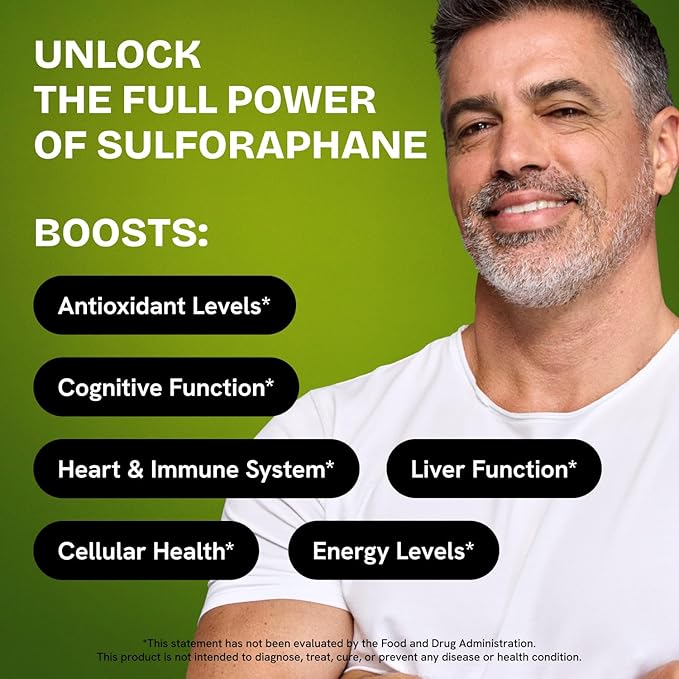 Sulforaphane Supplement Organic Broccoli Sprouts | Stabilized Sulforaphane from Broccoli Florets &amp Seeds | Organic Sulfur Supplements 480 Pills | 4 Packs