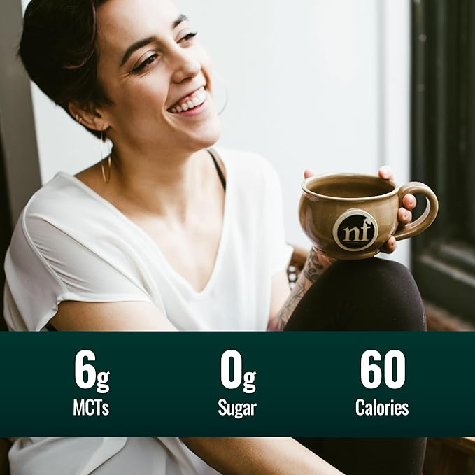 Natural Force Creamy Caramel MCT Oil – Non Dairy Keto Certified Emulsified MCTs for Low-Carb Ketogenic Coffee Smoothies &amp Shakes - Mixes Instantly + No Blending Required – 16 Oz Glass Bottle