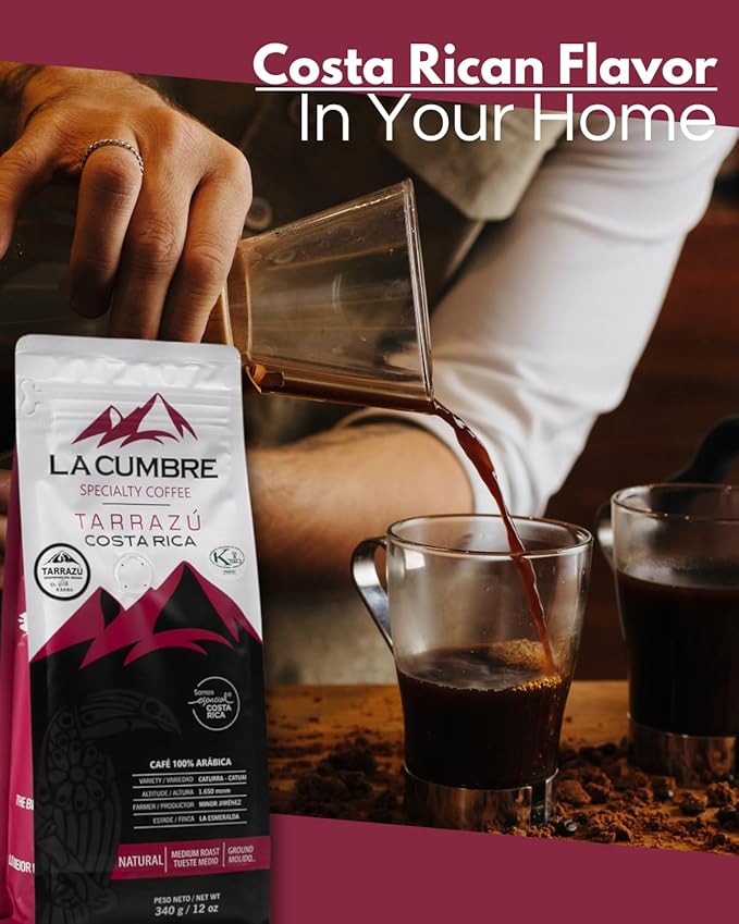 La Cumbre Specialty Coffee Ground Medium Roast Arabica Beans Low Acid Gourmet Vegan Kosher &amp Keto Friendly Natural Process 12 oz 2 Pack