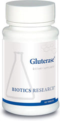 Biotics Research Gluterase Dietary Enzymes for Digesting Gluten Specialized Enzyme Preparation Tolerase Gut-Supportive Nutrients Okra Marshmallow Vitamin U Complex 60 Tablets