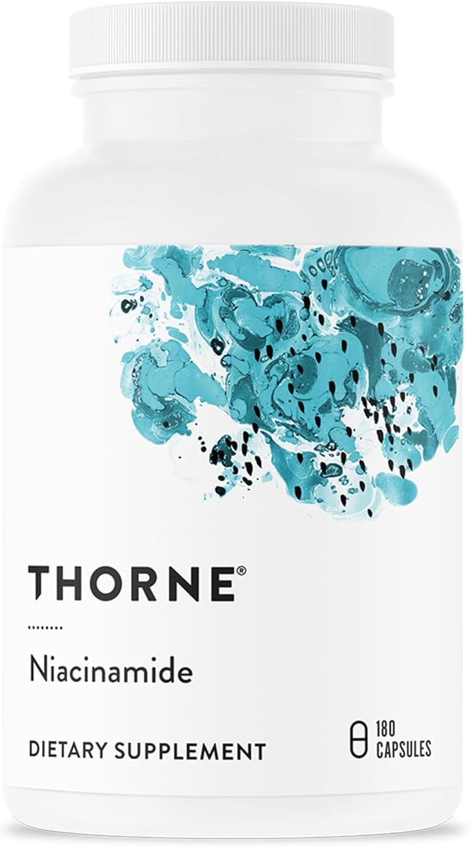 THORNE - Niacinamide - Non-Flushing Form of Vitamin B3 - Supports Skin Health &amp Provides Cellular Protection* - Niacin Supplement - Third-Party Certified - Gluten Dairy &amp Soy-Free - 180 Capsu