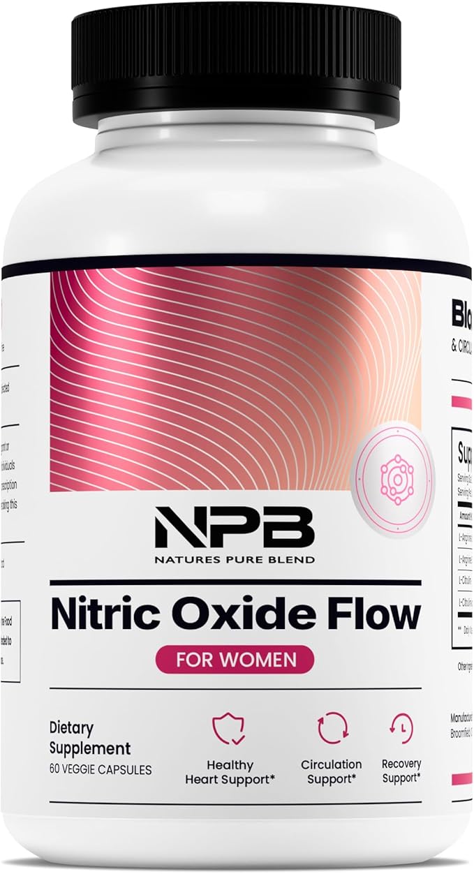 Nature's Pure Blend Nitric Oxide Supplements for Women – L-Arginine L-Citrulline – Heart Support &amp Flow Circulation Booster – 1500MG L Arginine and L Citrulline Preworkout Bodybuilding