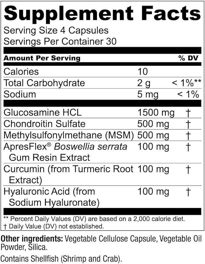 Live Conscious Glucosamine Chondroitin with MSM Hyaluronic Acid and More - MoveWell Joint Health Supplement