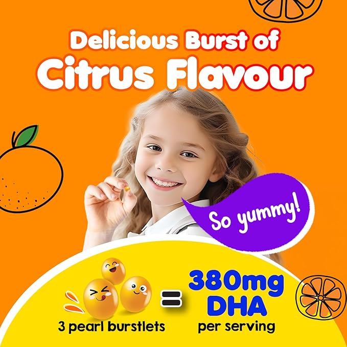 LABO Nutrition I My Kids Brain &amp Bones Chewable Burstlet Gluten Free for Stronger Bones &amp Behavioral Management 76% Ultra-Concentrated rTG Form Omega 3 DHA Fish Oil Vitamin D3 &amp K2 Or