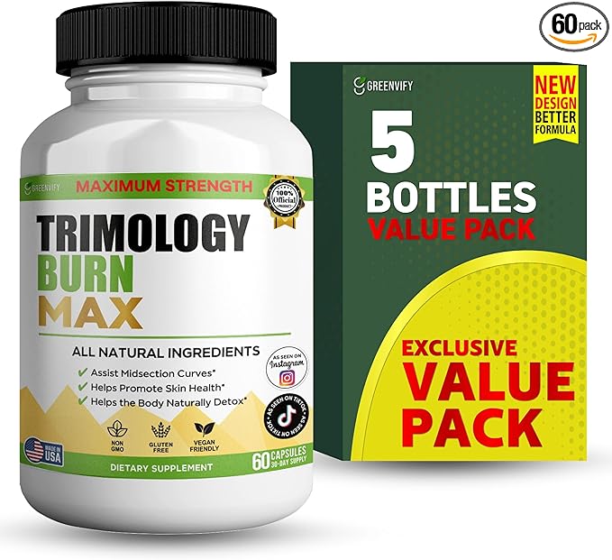 Trimology Burn Max Natural Supplement 60 Capsules 30 Day Supply Vegan Gluten Free (5)