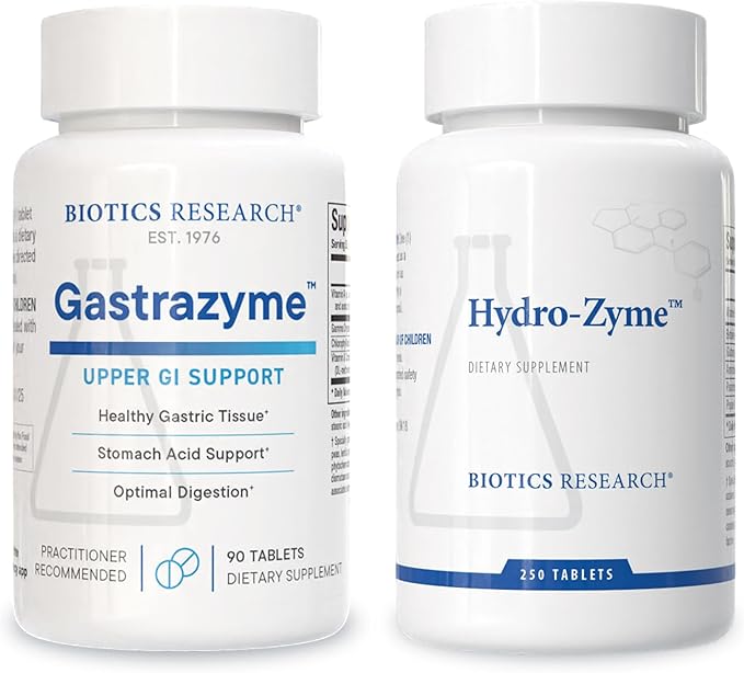Biotics Research Gastrazyme &amp Hydro-Zyme –Digestive Support with Vitamin U Complex Gamma Oryzanol Betaine HCL &amp Digestive Enzymes –Promotes Gut Lining Gastric pH &amp Nutrient Absorption-9