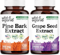 Wild &amp Organic Pine Bark Extract 120 Capsules &amp Grape Seed 120 Capsules