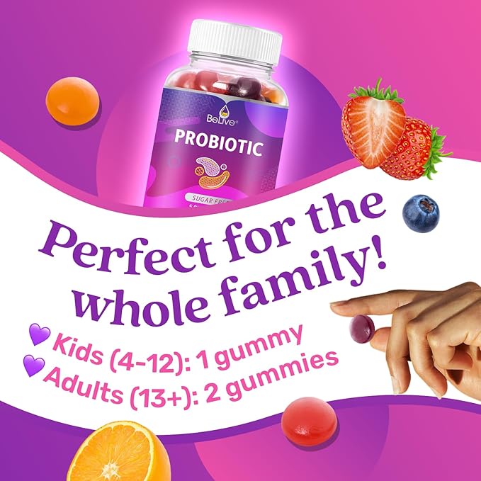 BeLive Healthy Gut Dream Team Bundle Probiotic and Fiber Gummies for Digestive and Gut Health Sugar Free Vegan