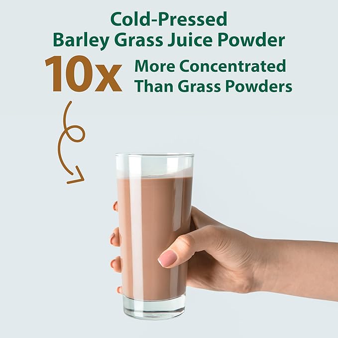 MacroLife Naturals MacroCoco Super Greens Drink Chocolate Powder Superfood for Kids &amp Teens - Whole Food Fruit &amp Vegetable Multi-Vitamins Probiotics Digestive Enzymes &amp Fiber Supplement -